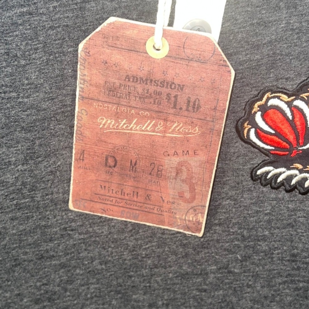 Mitchell & Ness Vancouver Grizzlies NBA Jumpball Henley Shirt Grey Teal XL NEW - Picture 8 of 12